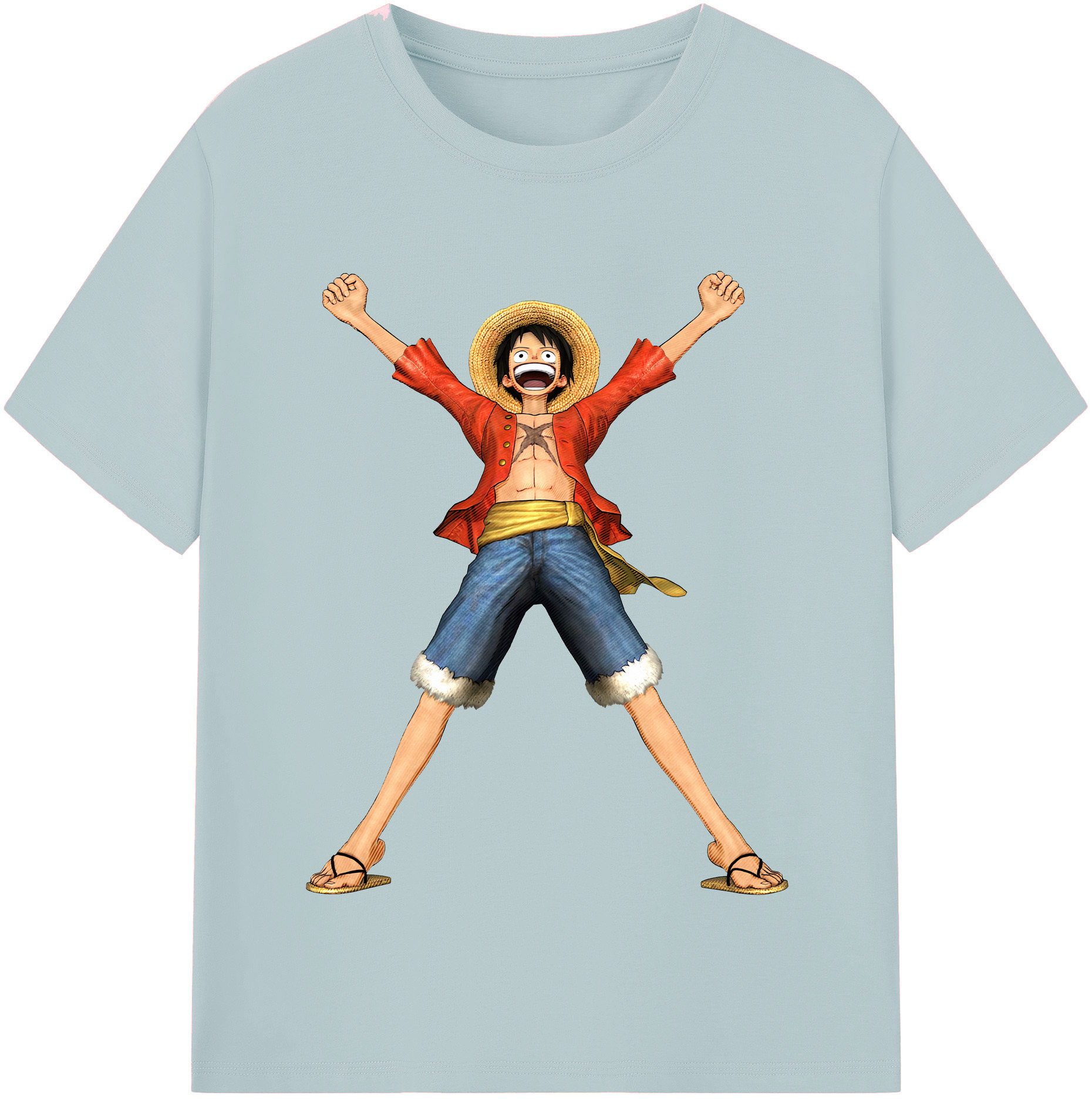 ワンピース モンキー・D・ルフィ ONE PIECE Monkey D. Luffy 綿100％半袖Tシャツ（フロントプリント）